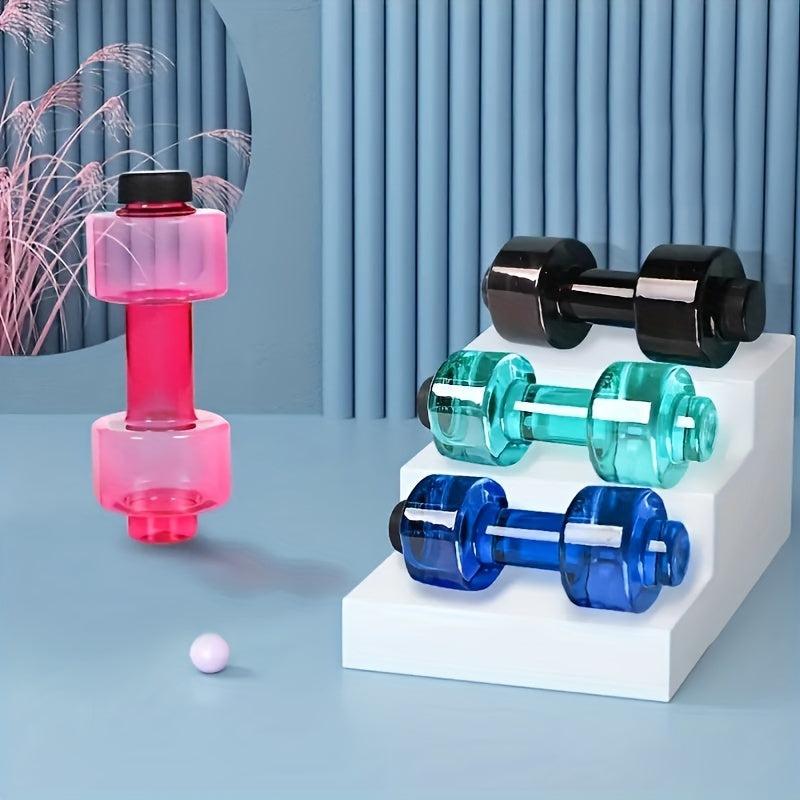 2pcs Dumbbell Shaped Water Bottle 550ml Fitness Portable Dual Use Stret
