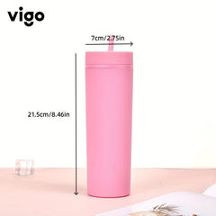 Large Capacity Water Tumbler with Straw for Outdoor Camping & School