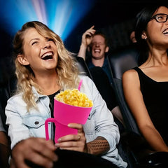 Stadium Tumbler 2-In-1 Drink & Snack Cup Plastic With Lid Straw & Popcorn Holder