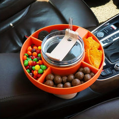 40oz Tumbler Snack Bowl With Handle, 4 Compartments Reusable Platter