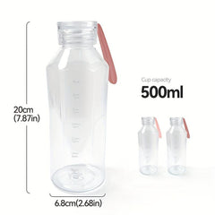 17oz Motivational Water Bottle with Time Marker, BPA-Free Sports Cup