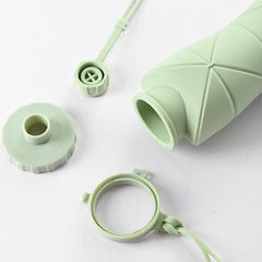 Collapsible Silicone Water Bottle 600ml 20oz Portable Reusable Outdoor Camping