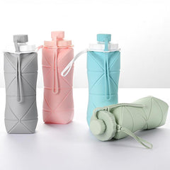 Collapsible Silicone Water Bottle 600ml 20oz Portable Reusable Outdoor Camping