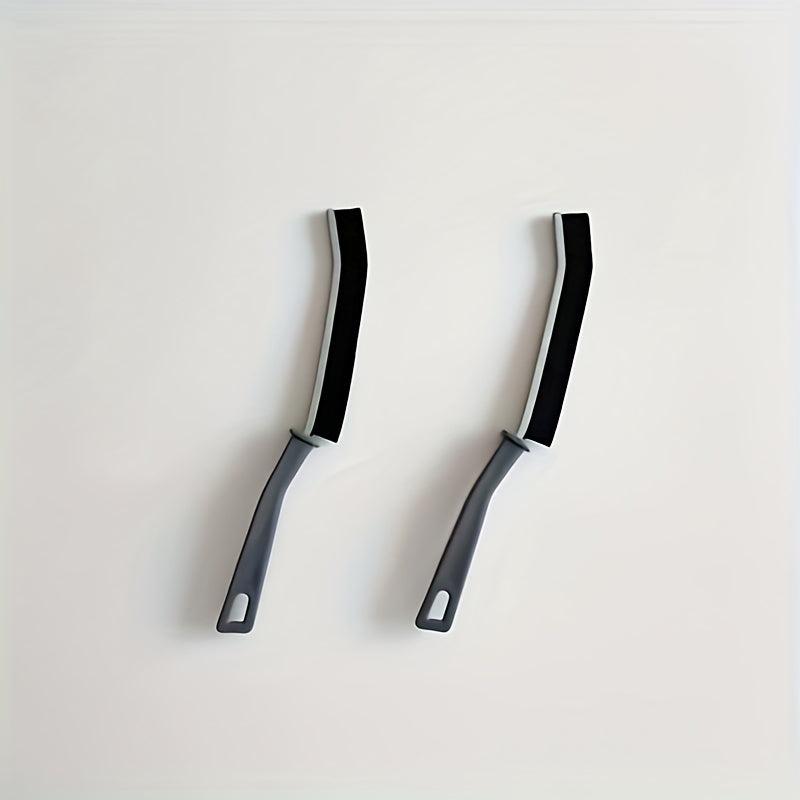 2pcs Long Handle Hard Bristle Groove Cleaning Brush