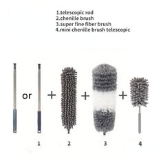 Telescopic Cleaning Duster Brush Long Crevice Microfiber Bendable Dust Remover