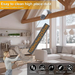 Telescopic Cleaning Duster Brush Long Crevice Microfiber Bendable Dust Remover