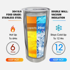 20oz Ghost Mask Tumbler Horror Pattern Insulated Water Bottle