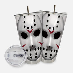 20oz Ghost Mask Tumbler Horror Pattern Insulated Water Bottle