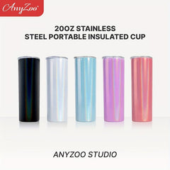 Anyzoo Glitter Tumbler 20oz With Lid And Straw For Cars Home Office