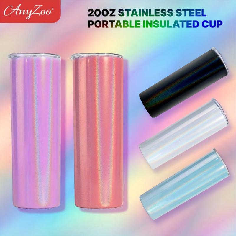Anyzoo Glitter Tumbler 20oz With Lid And Straw For Cars Home Office