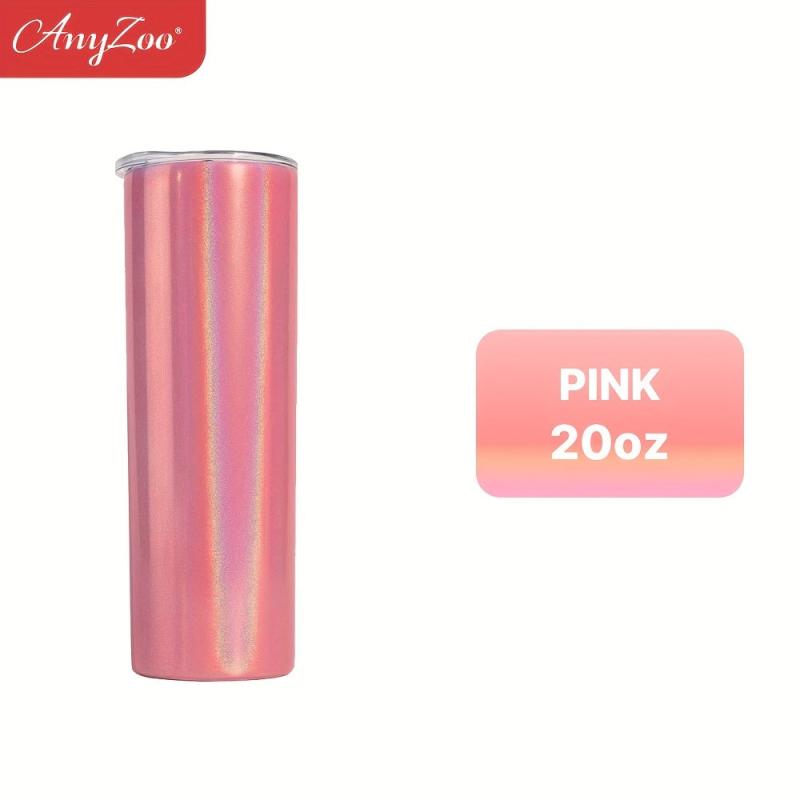 Anyzoo Glitter Tumbler 20oz With Lid And Straw For Cars Home Office