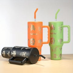 Skull Tumbler 40oz Stainless Steel Insulated Water Bottle With Lid