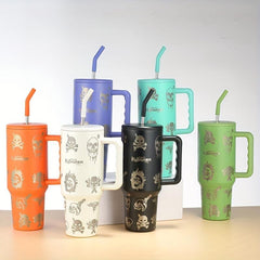 Skull Tumbler 40oz Stainless Steel Insulated Water Bottle With Lid