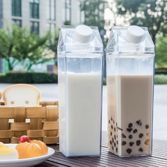 Square Milk Carton Plastic Water Bottle 16.9oz 33.8oz 500ml 1