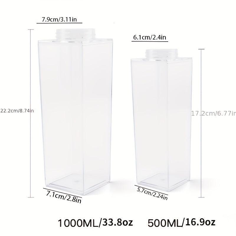Square Milk Carton Plastic Water Bottle 16.9oz 33.8oz 500ml 1