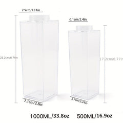 Square Milk Carton Plastic Water Bottle 16.9oz 33.8oz 500ml 1