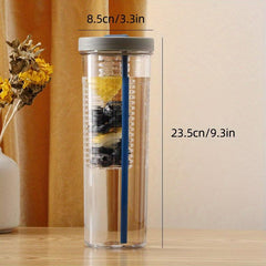 700ml Straw Cup with Tea Storage & Collapsible Straw