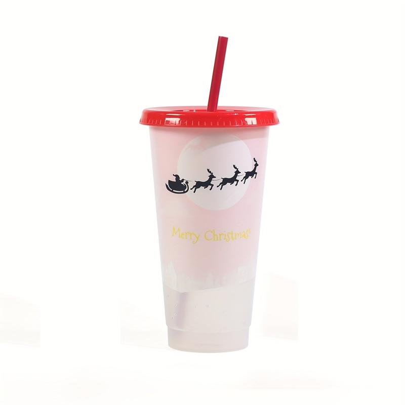 Christmas Tumbler 710ml Water Bottle with Lid and Straw