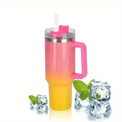 Sakura Train 40 OZ Portable Rainbow Gradient Car Tumbler