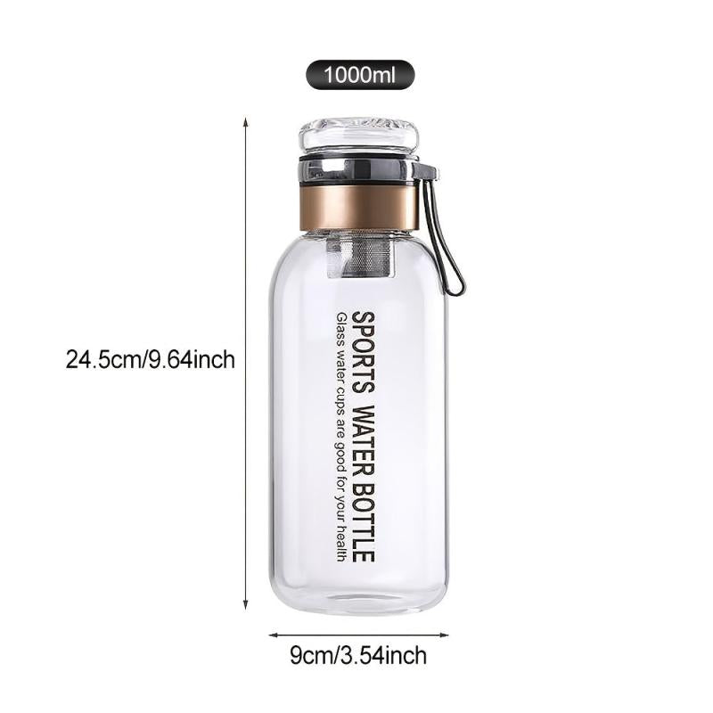 1L Borosilicate Glass Cup with Lifting Rope & Internal Filter
