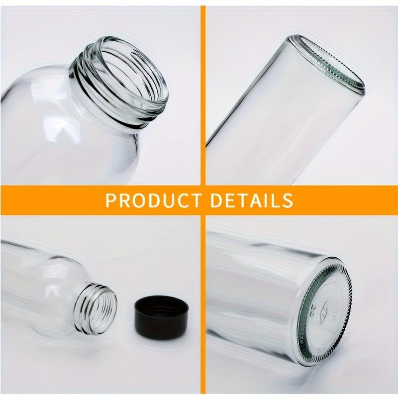 Set of 4 Glass Travel Water Bottles 500ml Leak-proof Portable