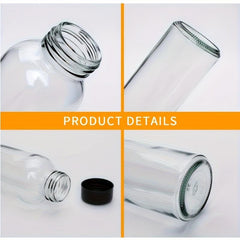 Set of 4 Glass Travel Water Bottles 500ml Leak-proof Portable