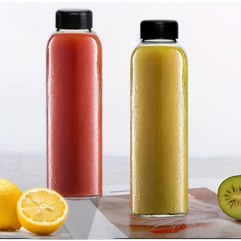 Set of 4 Glass Travel Water Bottles 500ml Leak-proof Portable