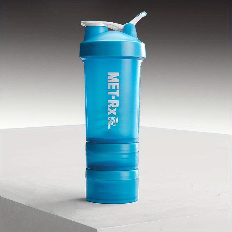 3 Tier Shaker Bottle w/ Pill Organizer & Powder Storage