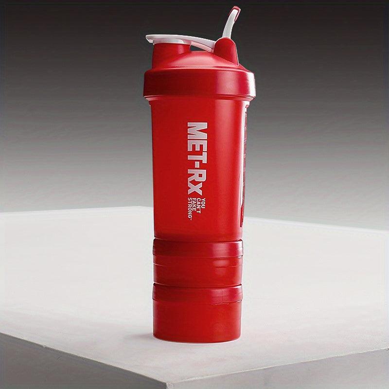 3 Tier Shaker Bottle w/ Pill Organizer & Powder Storage