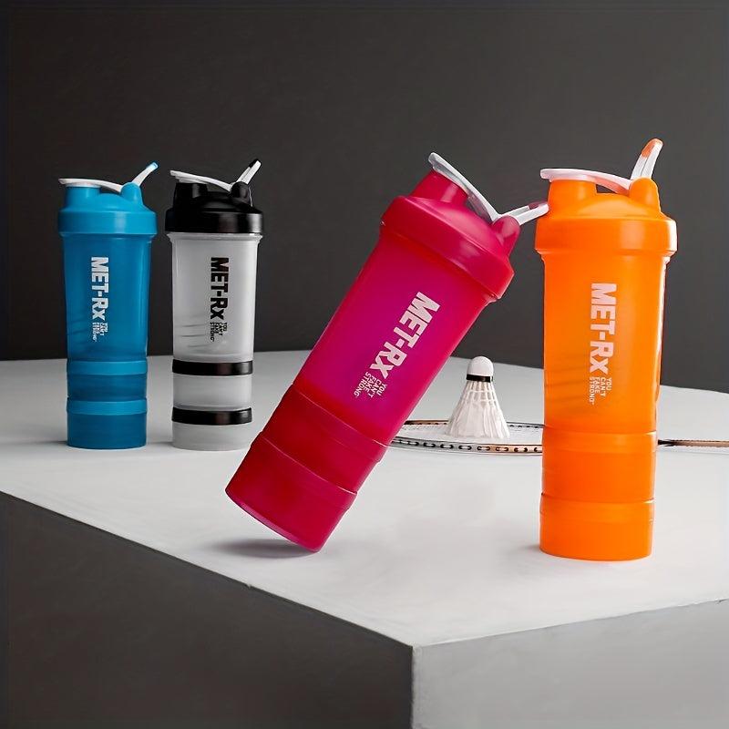 3 Tier Shaker Bottle w/ Pill Organizer & Powder Storage