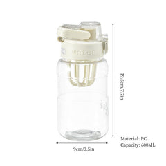 600ml Portable Water Bottle with Infuser - Ideal for Summer Sports, Travel
