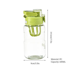 600ml Portable Water Bottle with Infuser - Ideal for Summer Sports, Travel