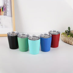 Watersy 8oz Double Wall Stainless Steel Cup with Lid - Small Rambler Tumbler
