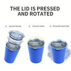 Watersy 8oz Double Wall Stainless Steel Cup with Lid - Small Rambler Tumbler