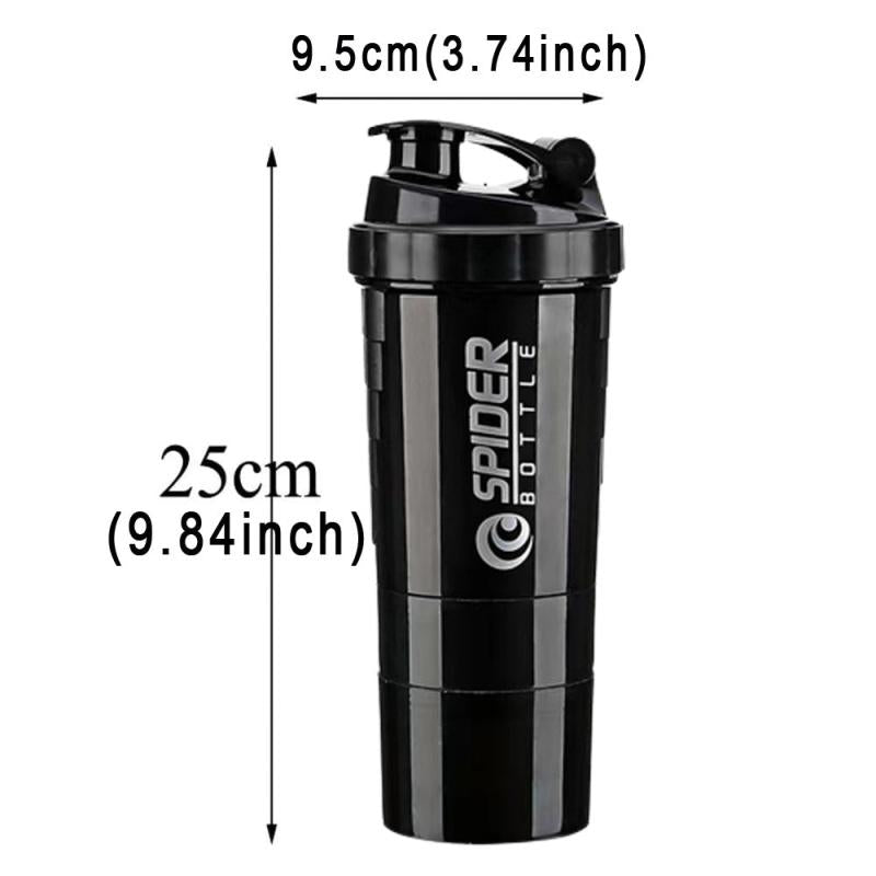 3 Tier Shaker Bottle Protein Shakes with Pill Containers