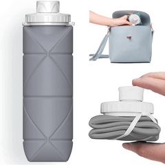 Collapsible Water Bottle Leakproof BPA Silicone Foldable Travel Sports