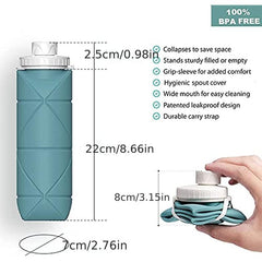 Collapsible Water Bottle Leakproof BPA Silicone Foldable Travel Sports