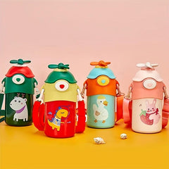 304 Stainless Steel Vacuum Cup Small Insulation Cup Student Straws Cartoon Belly