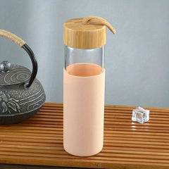 550ml Glass Water Bottle with Bamboo Lid & Sleeve