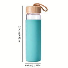 550ml Glass Water Bottle with Bamboo Lid & Sleeve