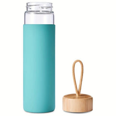 550ml Glass Water Bottle with Bamboo Lid & Sleeve