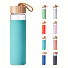 550ml Glass Water Bottle with Bamboo Lid & Sleeve