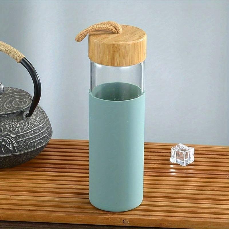 550ml Glass Water Bottle with Bamboo Lid & Sleeve
