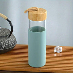 550ml Glass Water Bottle with Bamboo Lid & Sleeve