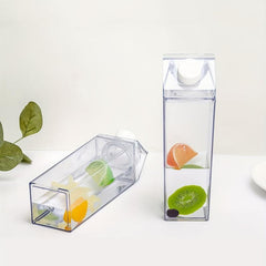 Square Plastic Milk Cup Large Capacity Water Bottle C
