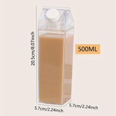 Square Plastic Milk Cup Large Capacity Water Bottle C