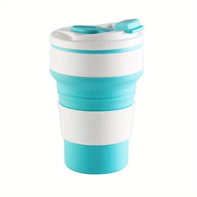 1pc Collapsible Water Bottle with Lid Portable Silicone Cup