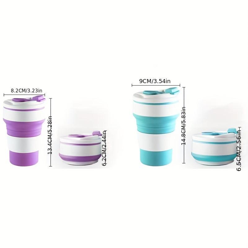 1pc Collapsible Water Bottle with Lid Portable Silicone Cup
