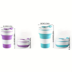 1pc Collapsible Water Bottle with Lid Portable Silicone Cup