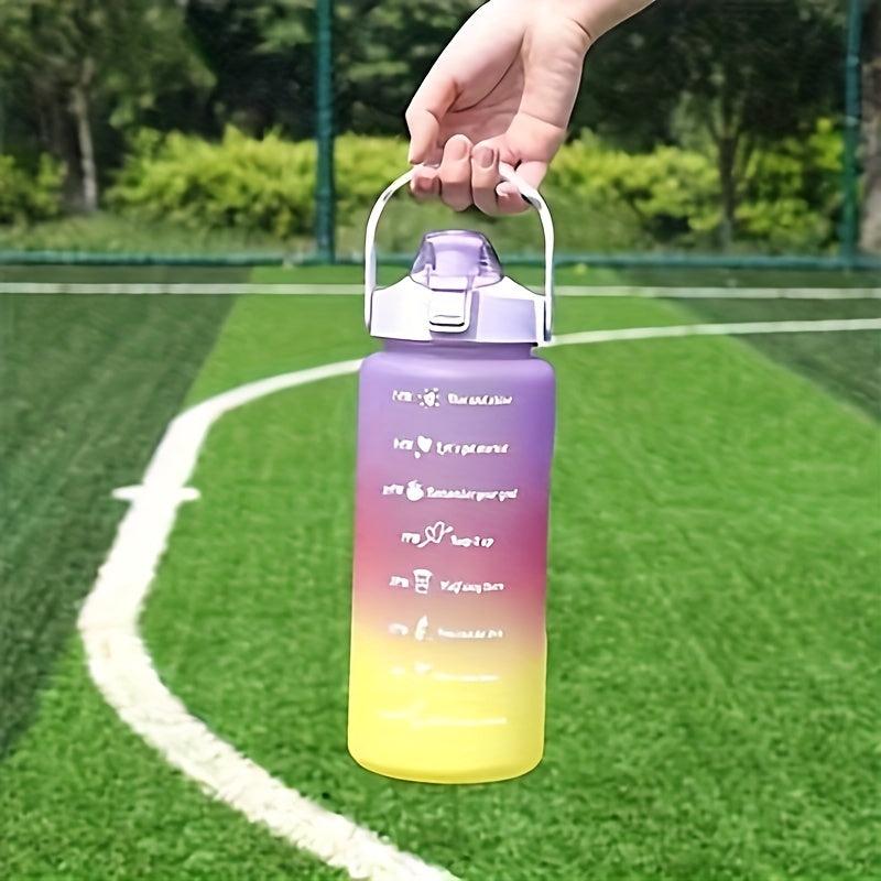 Gradient Motivational Sports Water Bottle with Straw